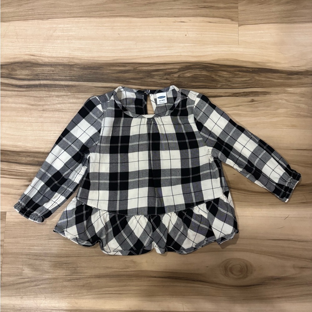Plaid Kids Shirt - Black and White